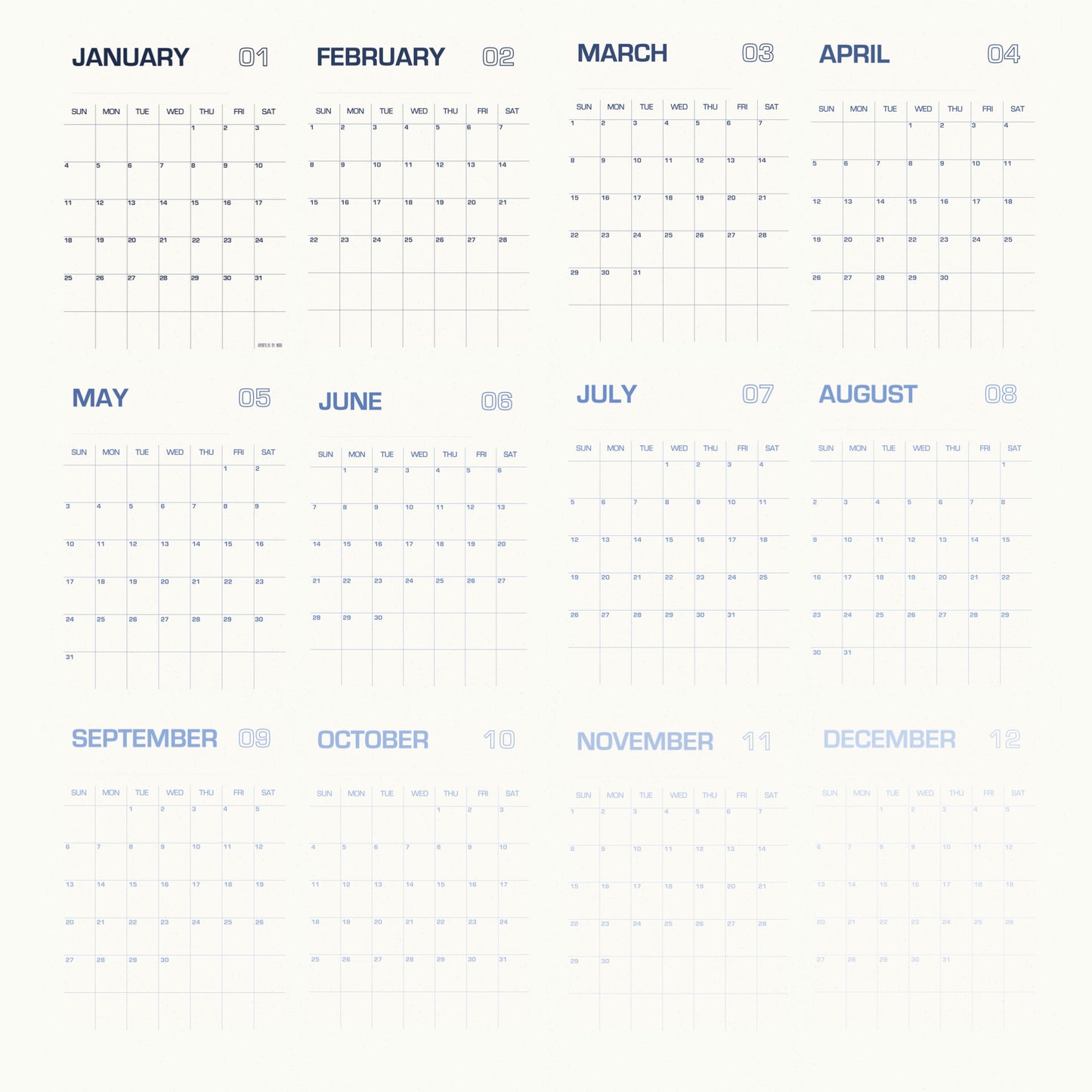 Calendar (Blue Gradient)