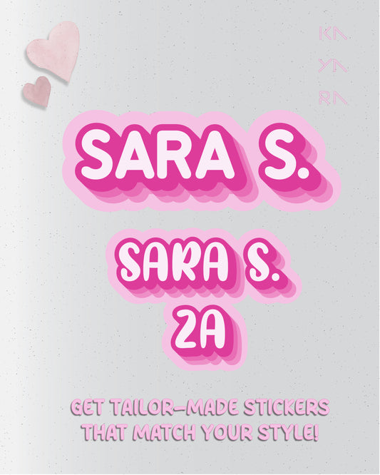 36 Classic Pink Name Label (English)