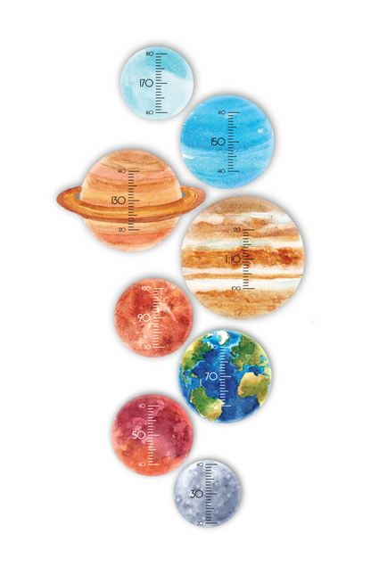 Planets Height Chart